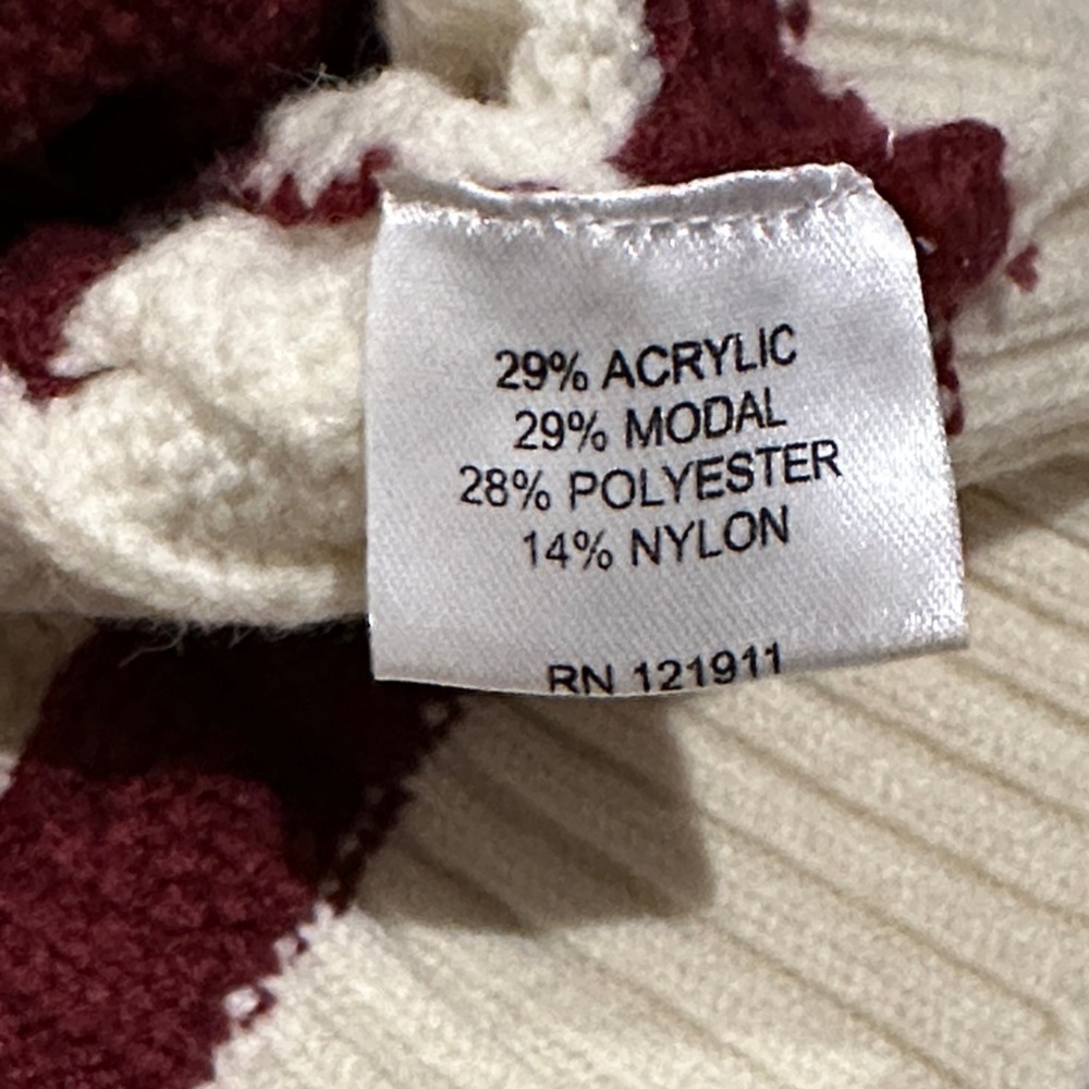 Like New! LNA Maroon and Cream Striped Crew Neck Sweater​​ - Picture 7 of 8